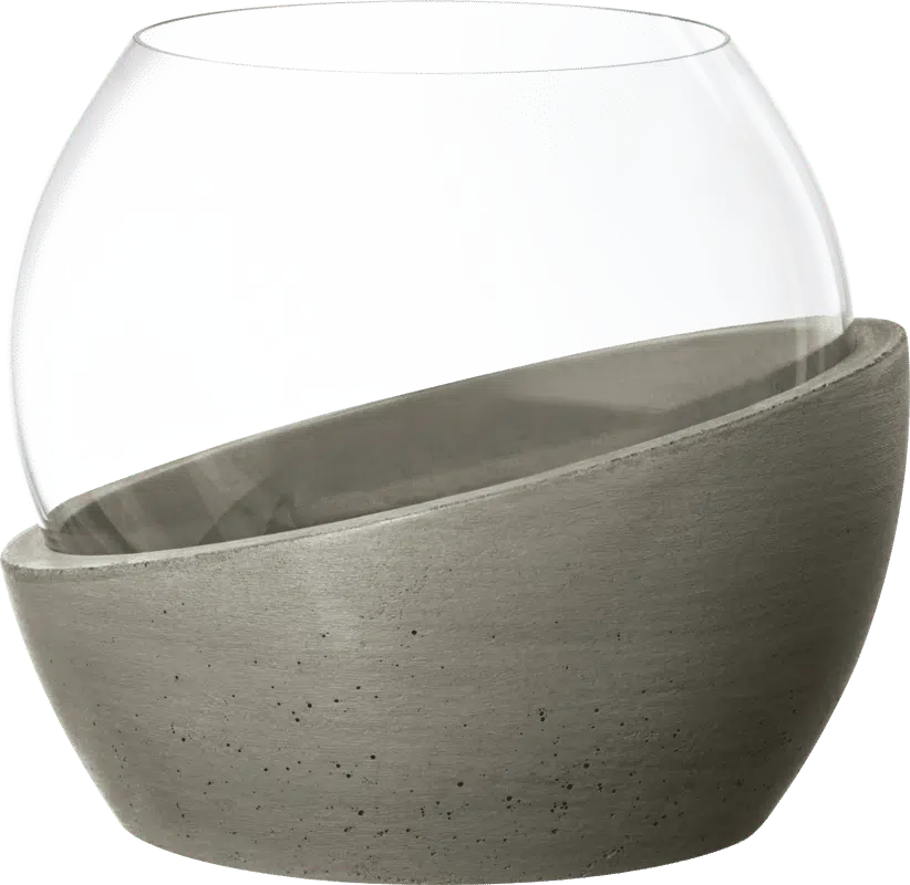 Villeroy & Boch NewMoon Home Hurricane Lamp in crystal glass and concrete