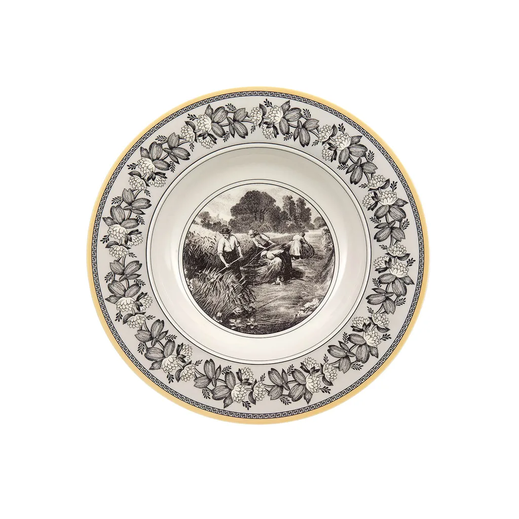 Villeroy & Boch Audun Soup Plate – Ø24.2 cm, Premium Porcelain Villeroy & Boch Audun Soup Plate, multicoloured engraving motif, premium porcelain, Ø24.2 cm, 280 ml
