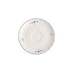 Villeroy & Boch Vieux Luxembourg Coffee Cup Saucer, 14.3 cm, premium porcelain in white with blue motifs
