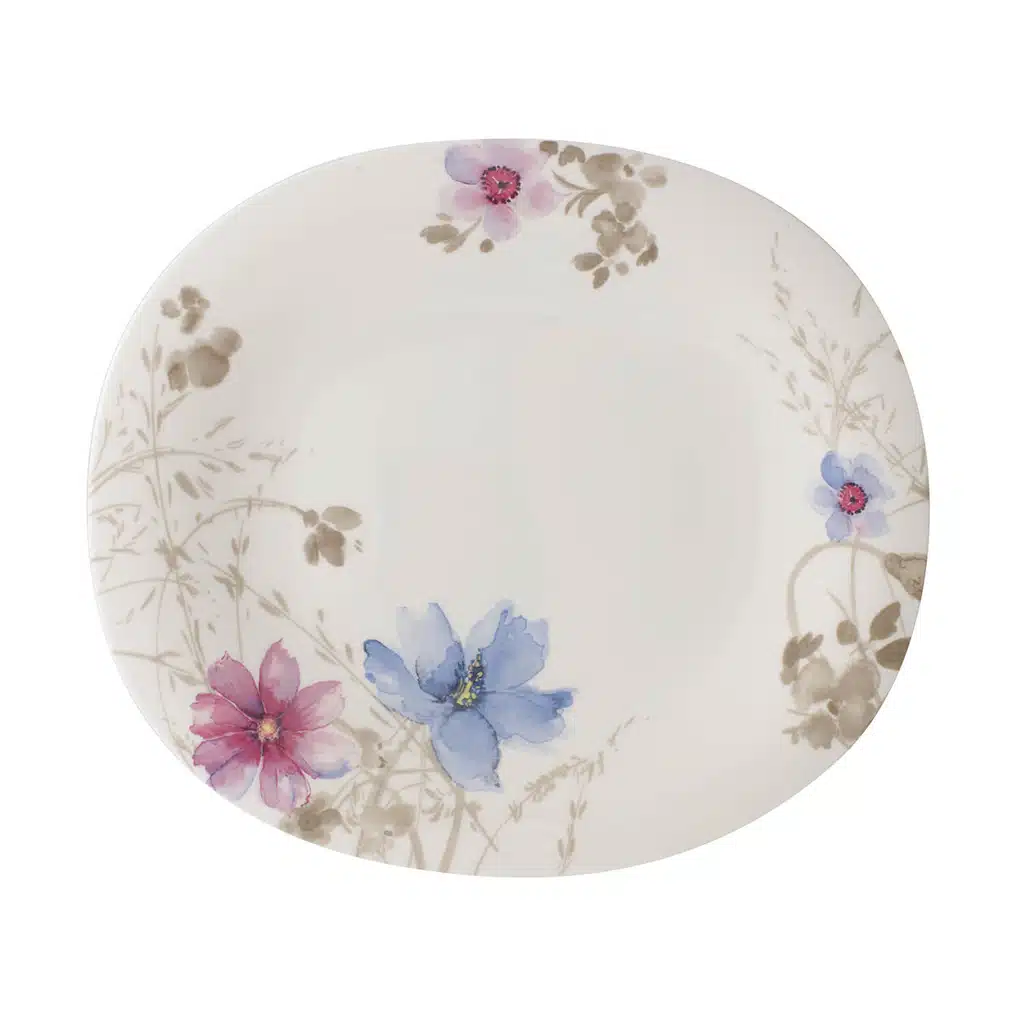 Villeroy & Boch Mariefleur Gris Oval Salad Plate Luxury Premium Porcelain 29×25 cm Pastel Floral Design