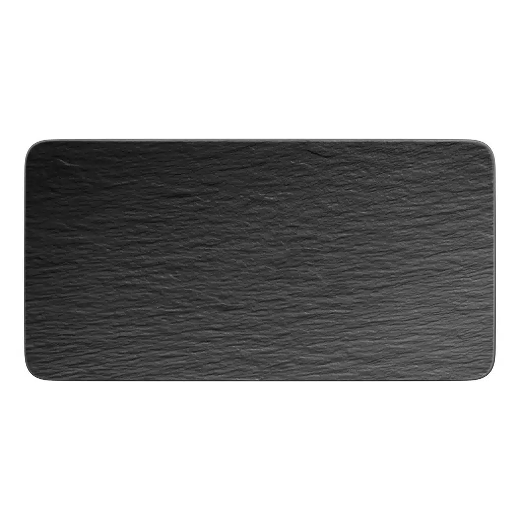 Villeroy & Boch Manufacture Rock black serving platter 34.9x17.9cm premium porcelain slate finish
