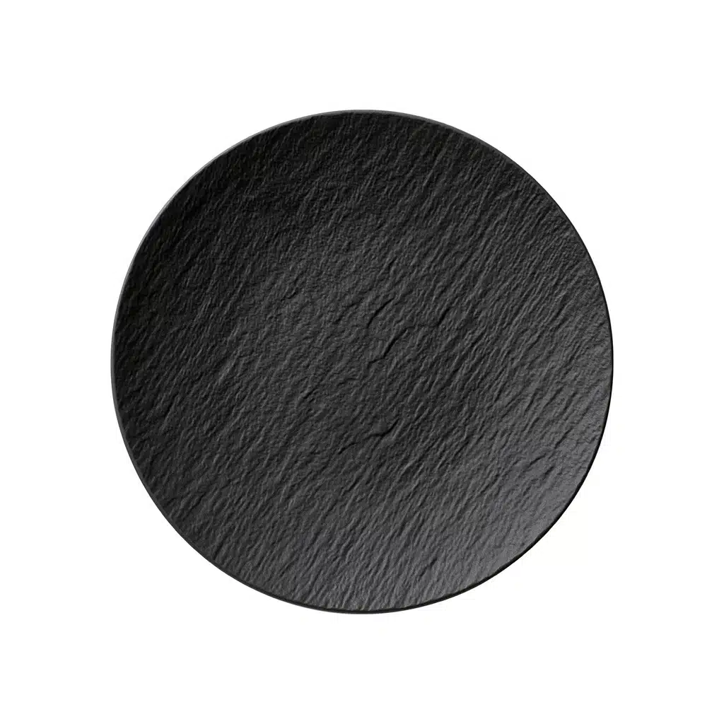 Villeroy & Boch Manufacture Rock black coupe dinner plate 25cm premium porcelain slate finish