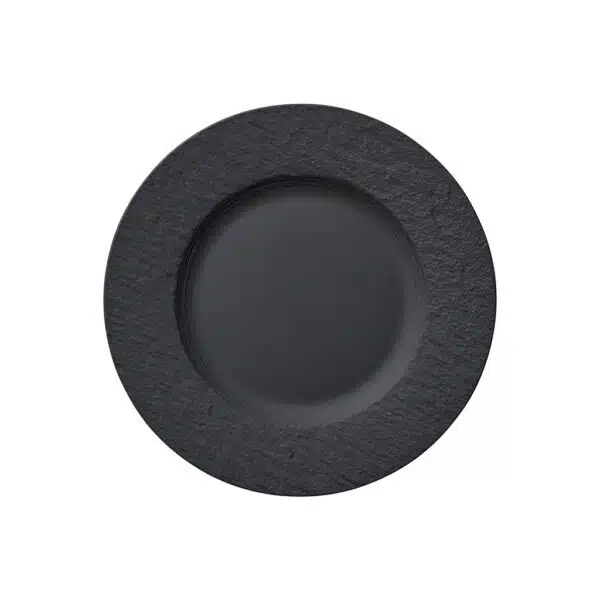 Villeroy & Boch Manufacture Rock black breakfast dessert plate 21.7cm premium porcelain slate finish