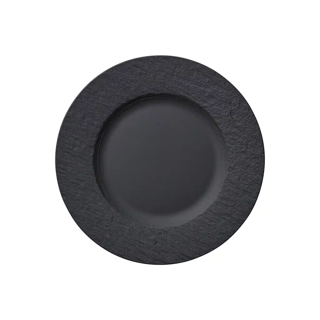 Villeroy & Boch Manufacture Rock black breakfast dessert plate 21.7cm premium porcelain slate finish