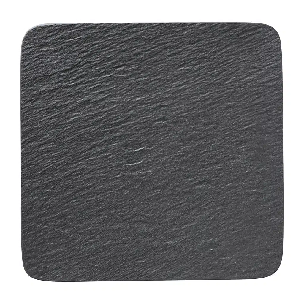 Villeroy & Boch Manufacture Rock black square serving platter 32.1x32.1cm premium porcelain slate finish