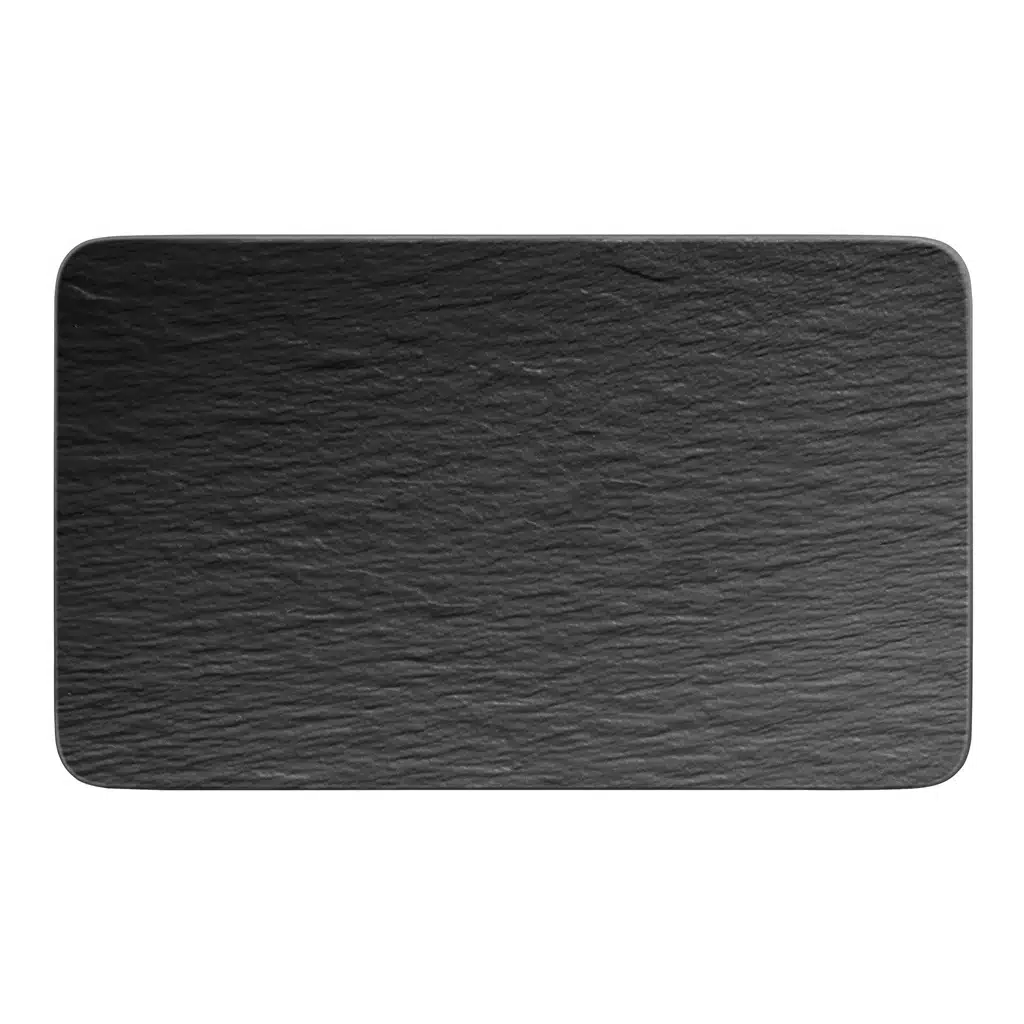 Villeroy & Boch Manufacture Rock black rectangular serving platter 28x16.9cm premium porcelain slate finish