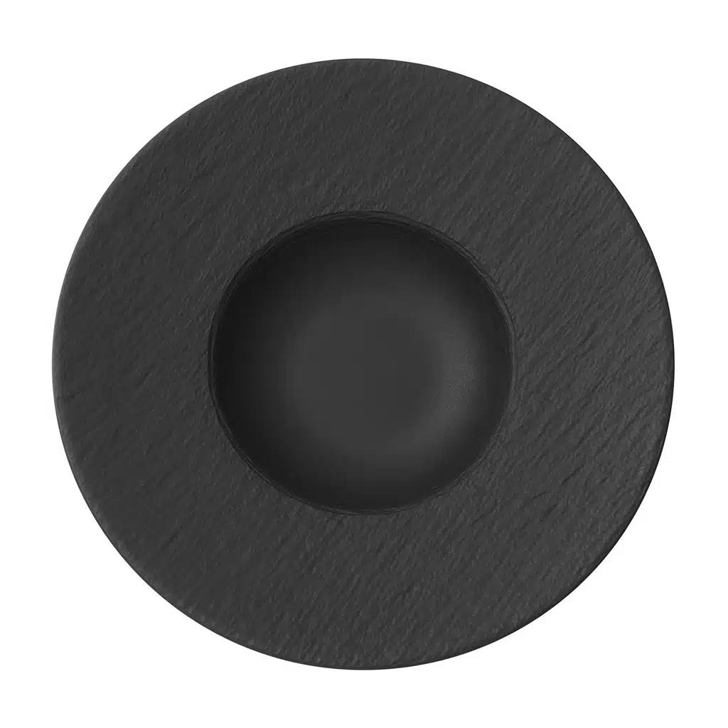 Villeroy & Boch Manufacture Rock black pasta plate 28cm premium porcelain slate finish