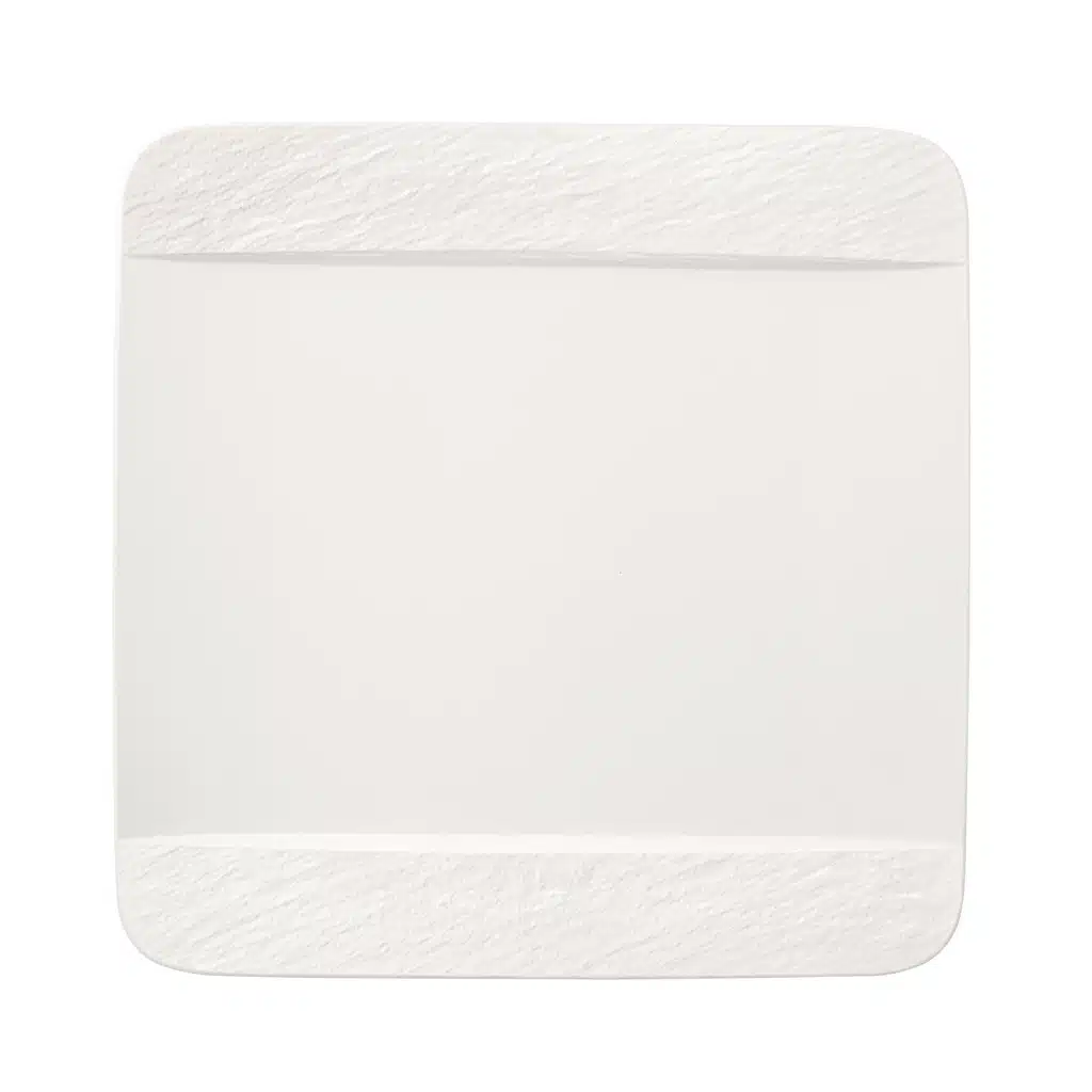 Villeroy & Boch Manufacture Rock white square dinner plate 28cm premium porcelain slate finish