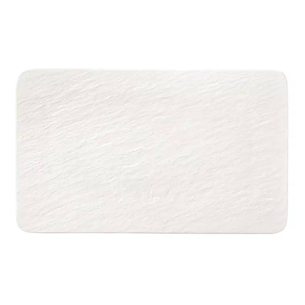 Villeroy & Boch Manufacture Rock white rectangular serving platter 28x17cm premium porcelain slate finish
