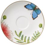 Villeroy & Boch Amazonia Coffee Cup Saucer, multicoloured rainforest design, premium bone porcelain, Ø15 cm.