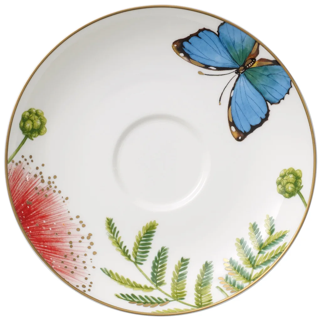 Villeroy & Boch Amazonia Coffee Cup Saucer – Ø15 cm, Premium Bone Porcelain Villeroy & Boch Amazonia Coffee Cup Saucer, multicoloured rainforest design, premium bone porcelain, Ø15 cm.