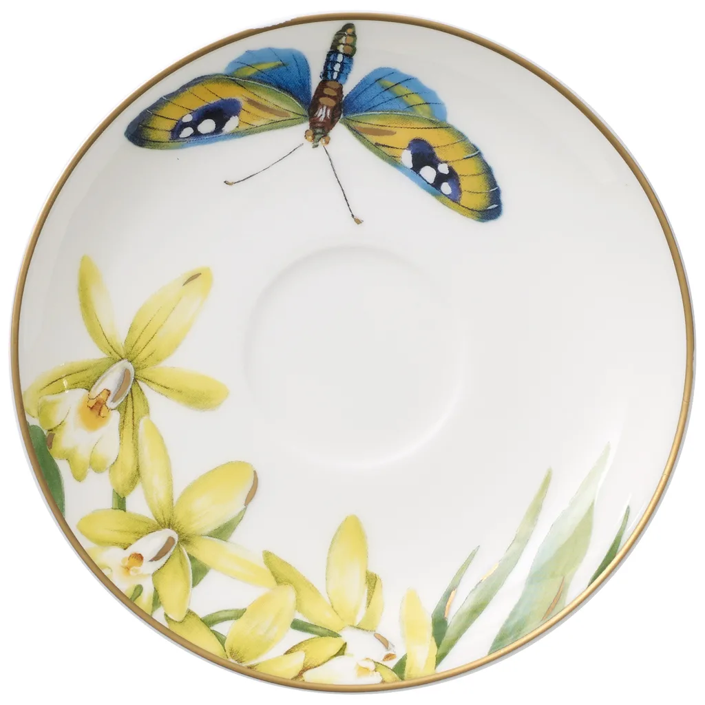 Villeroy & Boch Amazonia Espresso Cup Saucer – Ø12 cm, Premium Bone Porcelain Villeroy & Boch Amazonia espresso cup saucer, multicoloured rainforest motif, premium bone porcelain, Ø12 cm