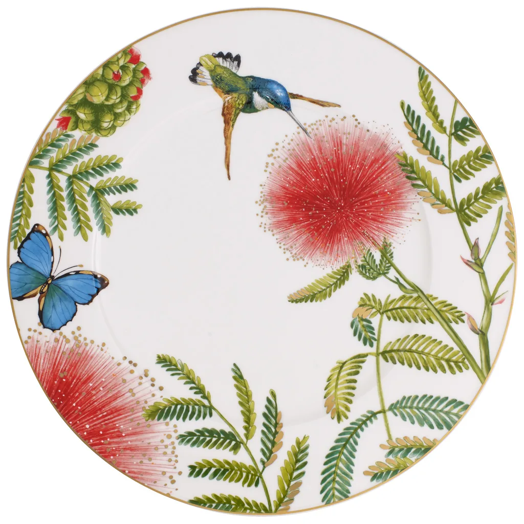 Villeroy & Boch Amazonia Charger Plate, multicoloured rainforest motif, premium bone porcelain, Ø30.9 cm