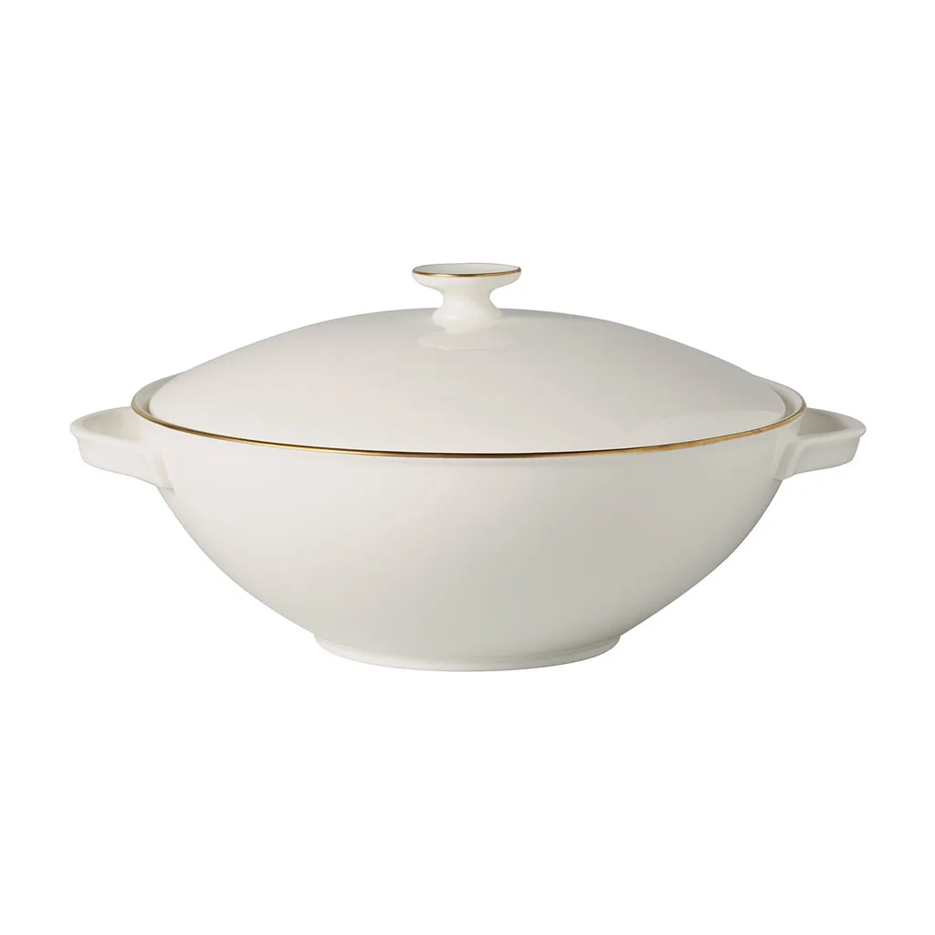 Villeroy & Boch Anmut Tureen White, 2.2 L, Premium Bone Porcelain – luxury porcelain soup tureen