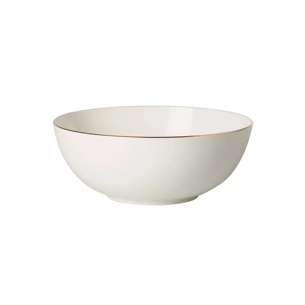 Villeroy & Boch Anmut salad bowl white premium bone porcelain 1.5 L — luxury tableware