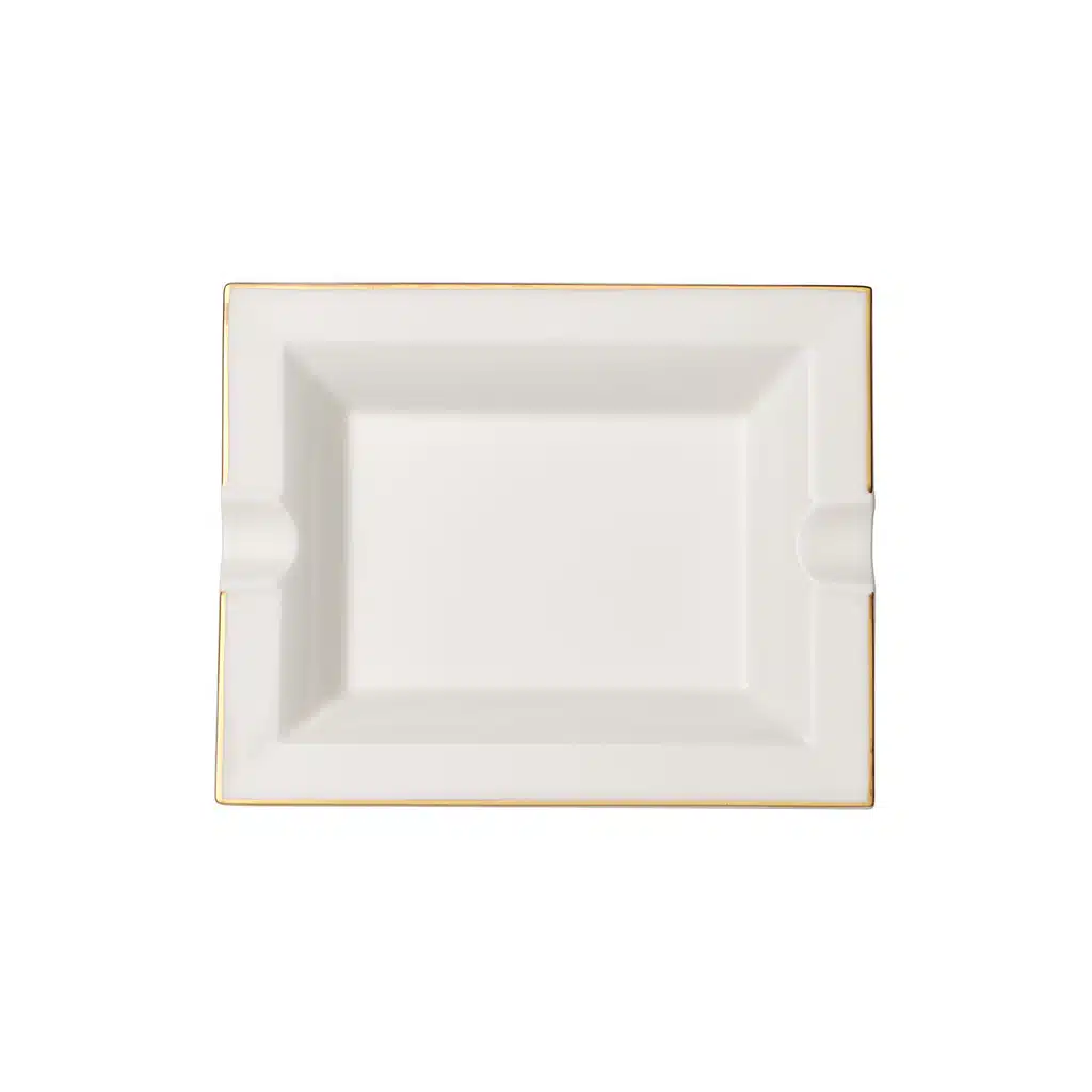 Villeroy & Boch Anmut Gold Ashtray 17x21 cm – Luxury Bone China with Hand-Painted Gold Rim