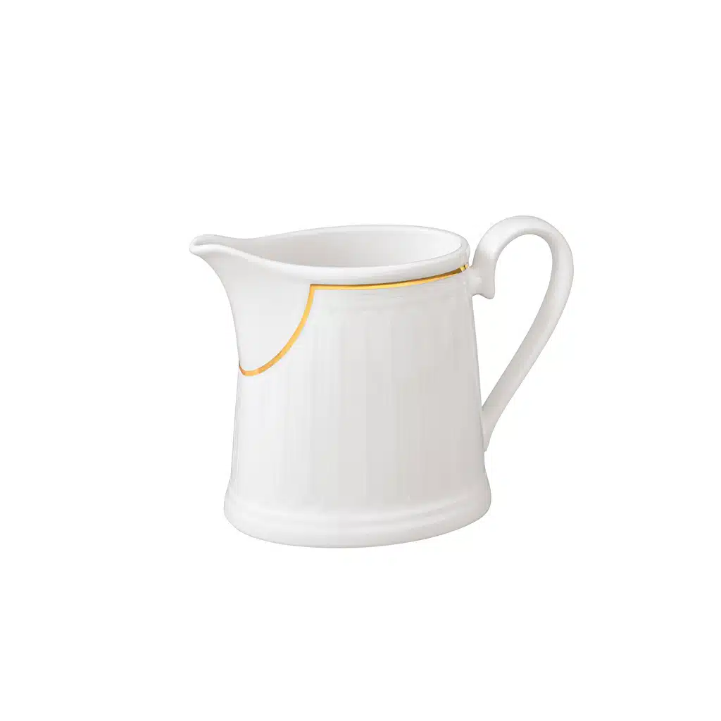 Villeroy & Boch Chateau Septfontaines white milk jug 190ml bone porcelain 20k gold