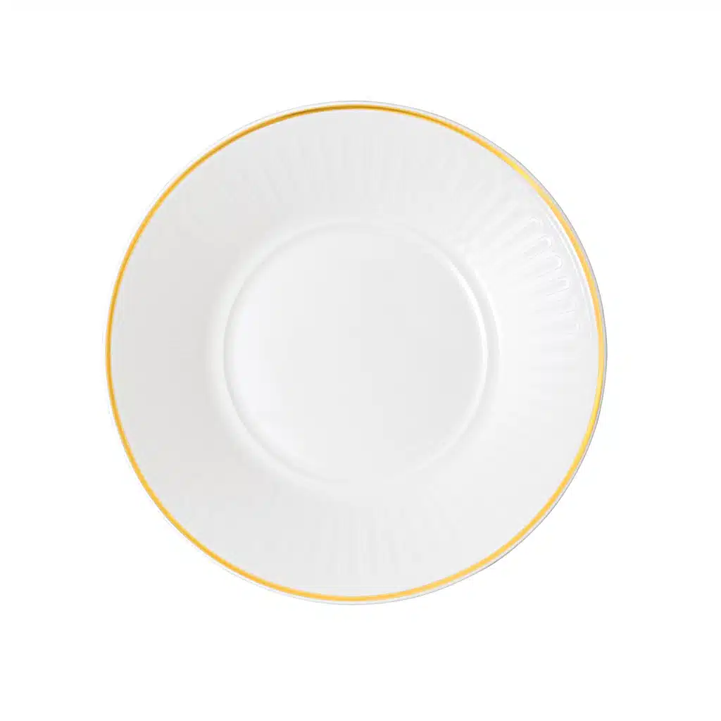 Villeroy & Boch Chateau Septfontaines white tea cup saucer 15.9cm bone porcelain 20k gold