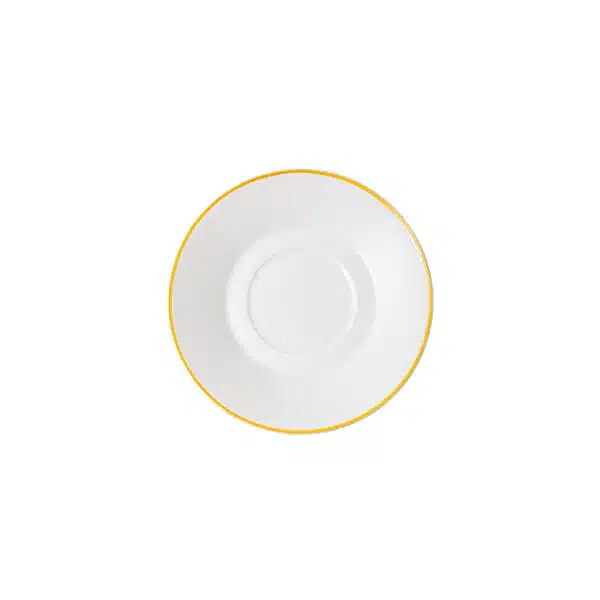 Villeroy & Boch Chateau Septfontaines white coffee cup saucer 15.6cm bone porcelain 20k gold