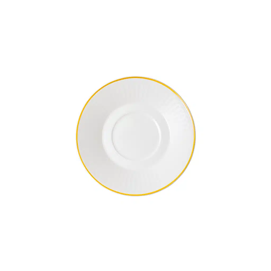 Villeroy & Boch Chateau Septfontaines white coffee cup saucer 15.6cm bone porcelain 20k gold