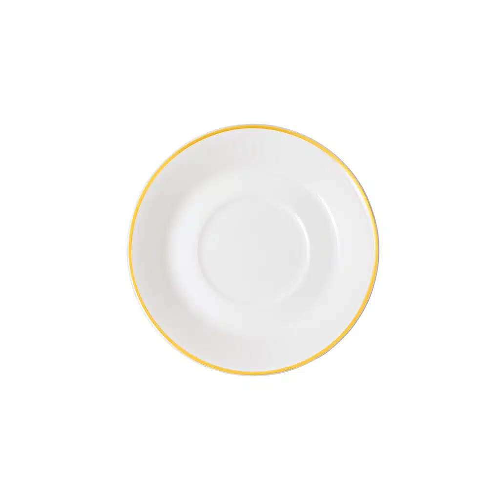 Villeroy & Boch Chateau Septfontaines white espresso cup saucer 12.6cm bone porcelain 20k gold