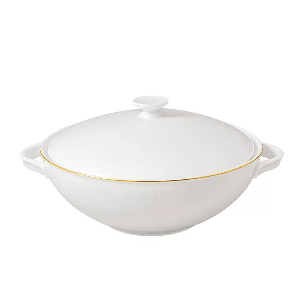 Villeroy & Boch Chateau Septfontaines white tureen 2.2l bone porcelain 20k gold