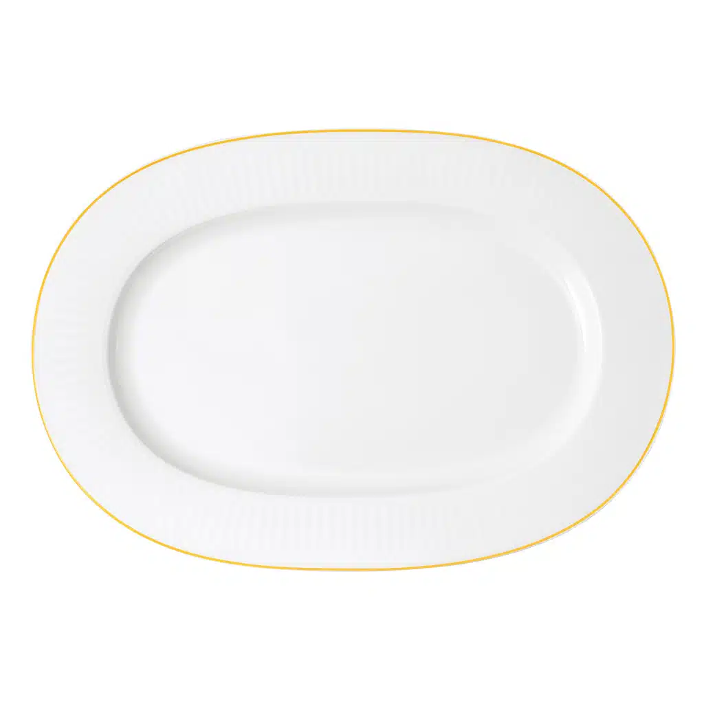 Villeroy & Boch Chateau Septfontaines white oval serving platter 41.3x28.5cm bone porcelain 20k gold