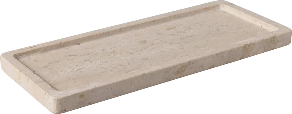 Villeroy & Boch Manufacture Travertine rectangular serving platter 25.5x10.5cm beige stone