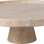 Ma. Travertine Footed serving platter