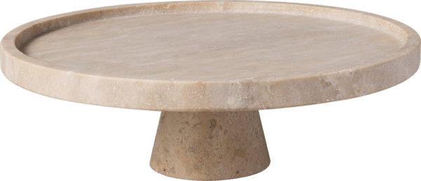 Ma. Travertine Footed serving platter