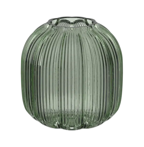 Villeroy & Boch Fleur green glass vase 11cm compact decorative vase