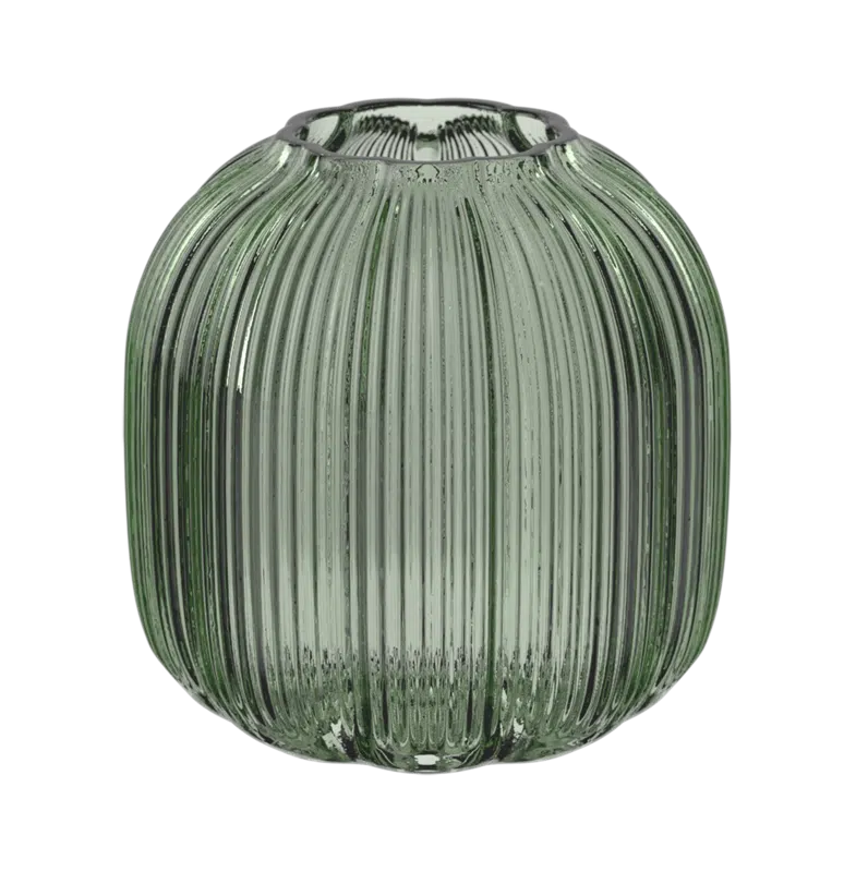 Villeroy & Boch Fleur green glass vase 11cm compact decorative vase