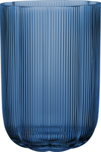 Villeroy & Boch Fleur blue glass vase 22.5cm large floral vase