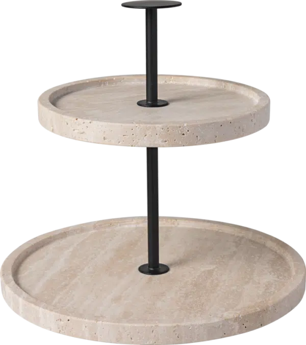 Villeroy & Boch Manufacture Travertine tiered cake stand 24.5cm beige stone etagere