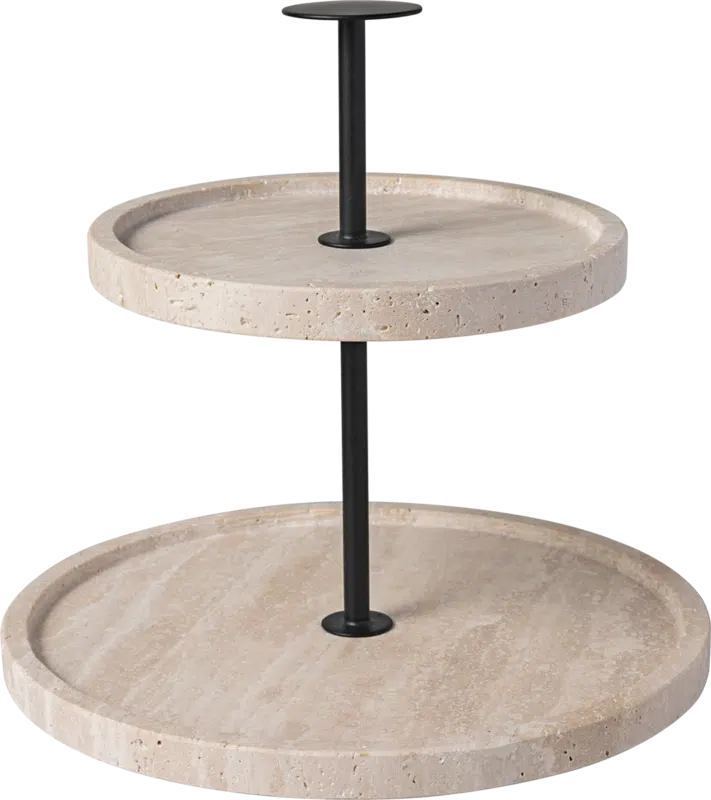 Villeroy & Boch Manufacture Travertine tiered cake stand 24.5cm beige stone etagere