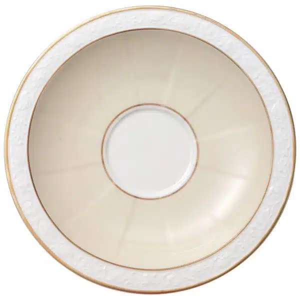 Villeroy & Boch Ivoire beige soup cup saucer 18cm bone porcelain