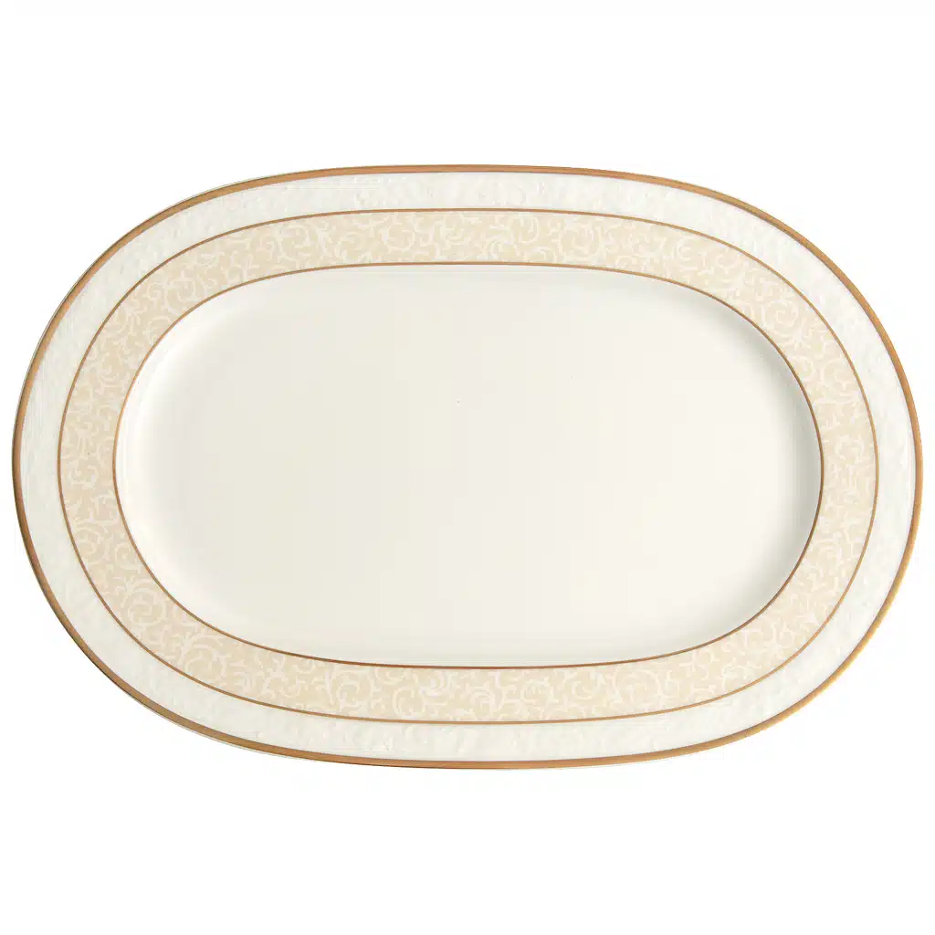 Villeroy & Boch Ivoire beige oval serving platter 35x24cm bone porcelain
