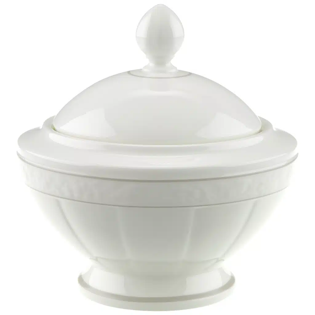 Villeroy & Boch Gray Pearl sugar bowl - white premium bone porcelain