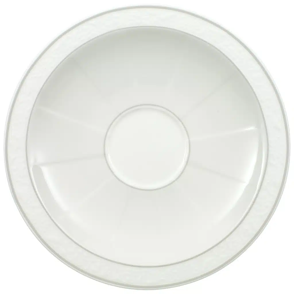 Villeroy & Boch Gray Pearl coffee cup saucer - white premium bone porcelain