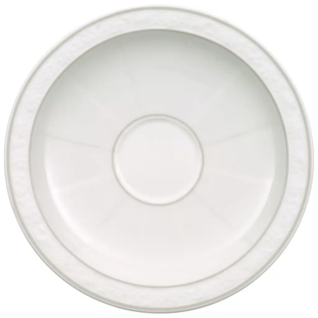 Villeroy & Boch Gray Pearl espresso cup saucer - white premium bone porcelain
