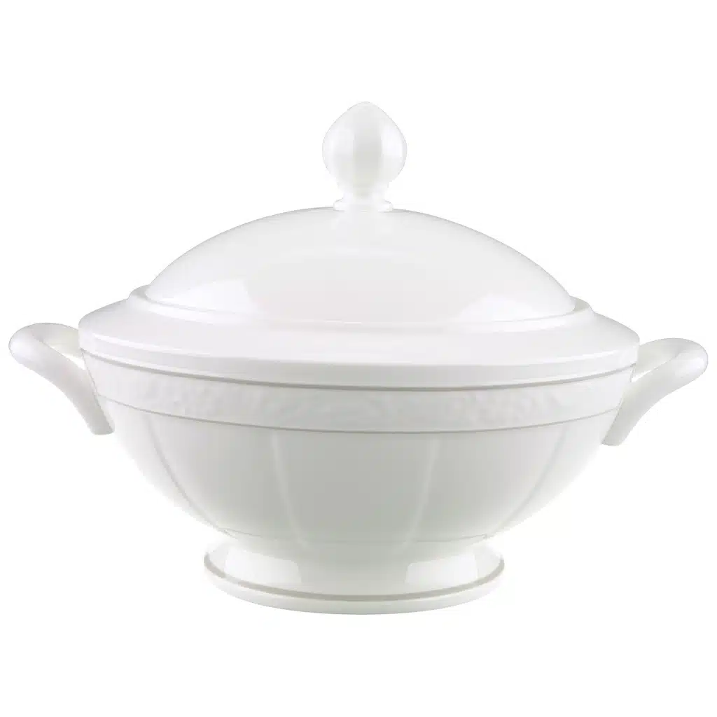 Villeroy & Boch Gray Pearl Round Soup Tureen 2.8L White Premium Bone Porcelain luxury tableware