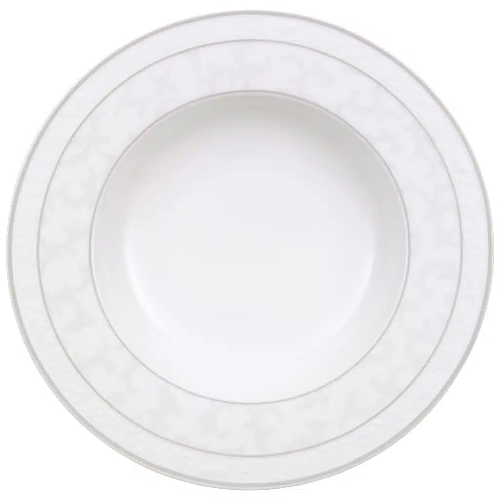 Villeroy & Boch Gray Pearl soup plate white Ø24.8 cm premium bone porcelain