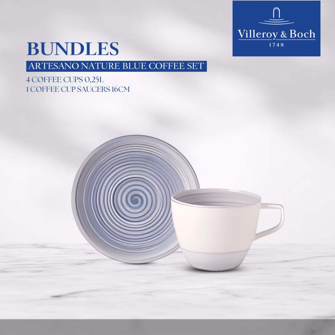 Artesano Nature Blue Coffee Set - Image 1